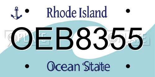 OEB8355 Rhode Island License Plate