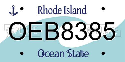 OEB8385 Rhode Island License Plate