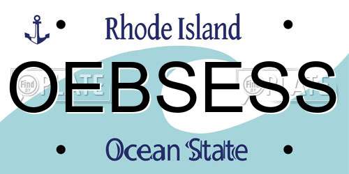 OEBSESS Rhode Island License Plate