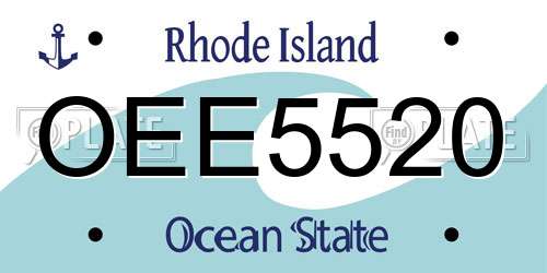 OEE5520 Rhode Island License Plate