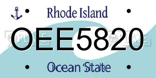 OEE5820 Rhode Island License Plate