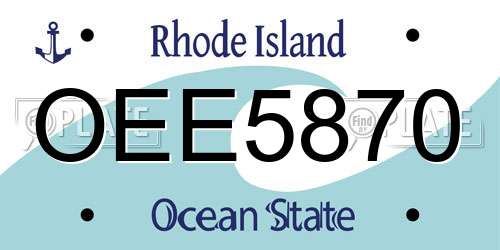 OEE5870 Rhode Island License Plate
