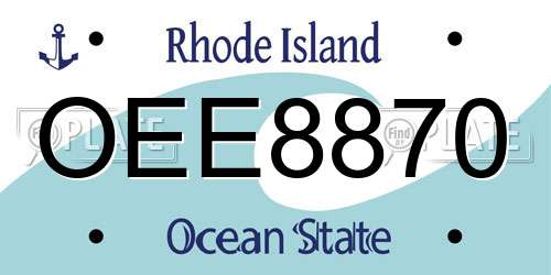 OEE8870 Rhode Island License Plate