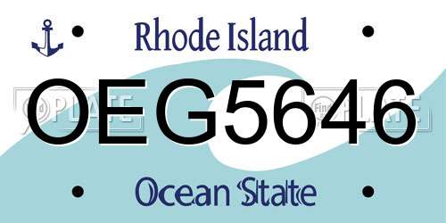 OEG5646 Rhode Island License Plate