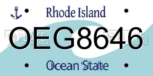 OEG8646 Rhode Island License Plate