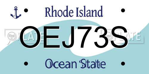 OEJ73S Rhode Island License Plate