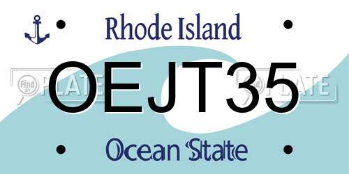 OEJT35 Rhode Island License Plate
