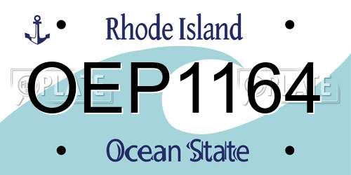 OEP1164 Rhode Island License Plate