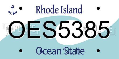 OES5385 Rhode Island License Plate