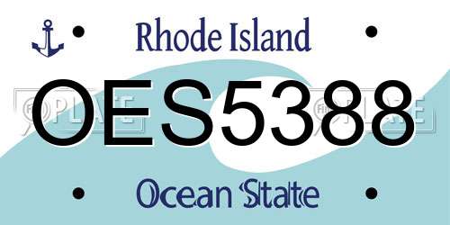 OES5388 Rhode Island License Plate