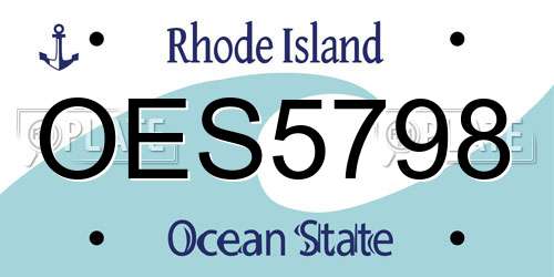 OES5798 Rhode Island License Plate