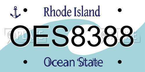 OES8388 Rhode Island License Plate