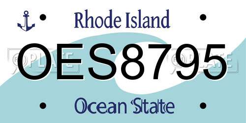 OES8795 Rhode Island License Plate
