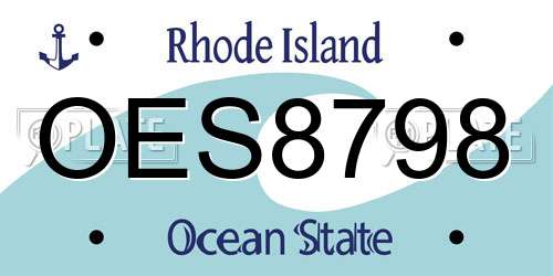 OES8798 Rhode Island License Plate