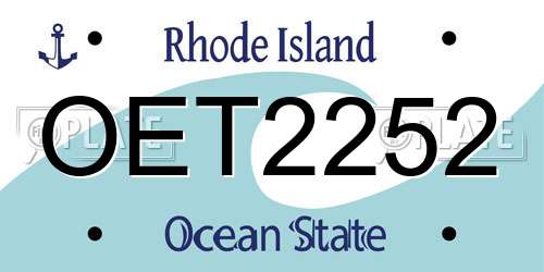 OET2252 Rhode Island License Plate