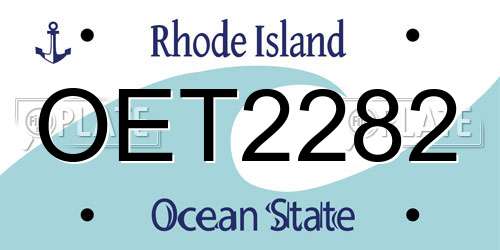 OET2282 Rhode Island License Plate