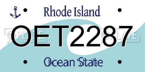 OET2287 Rhode Island License Plate