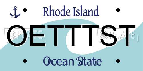 OETTTST Rhode Island License Plate