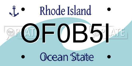 OF0B5I Rhode Island License Plate