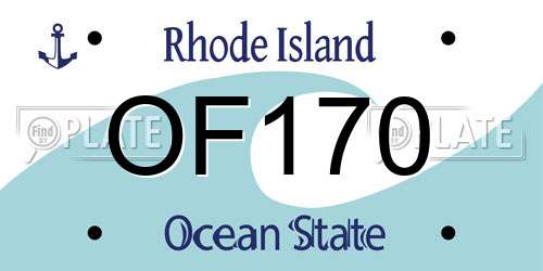OF170 Rhode Island License Plate