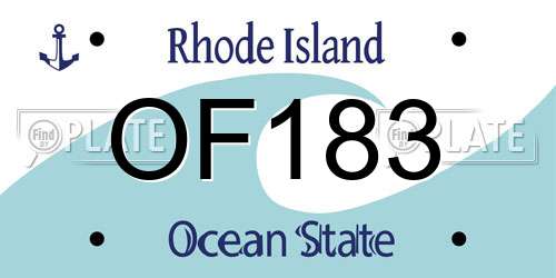 OF183 Rhode Island License Plate