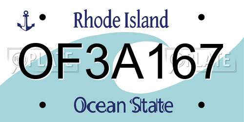 OF3A167 Rhode Island License Plate