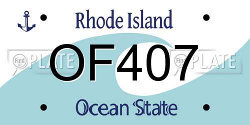 OF407 Rhode Island License Plate