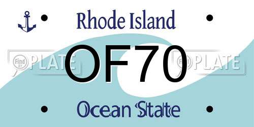 OF70 Rhode Island License Plate