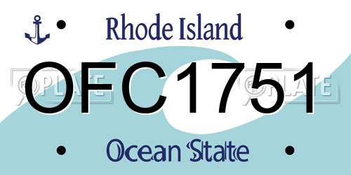 OFC1751 Rhode Island License Plate