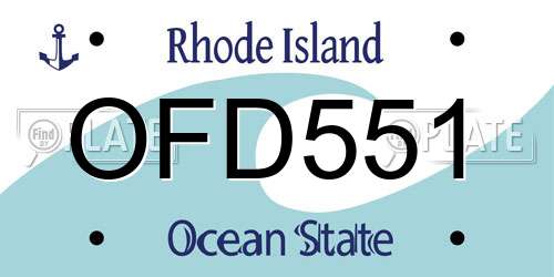 OFD551 Rhode Island License Plate