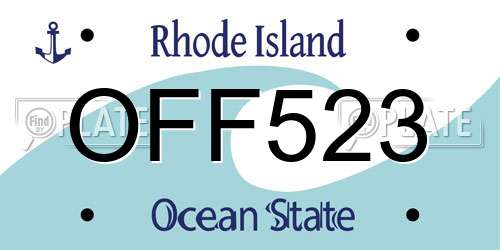 OFF523 Rhode Island License Plate