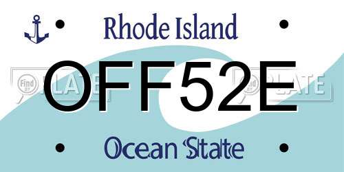 OFF52E Rhode Island License Plate