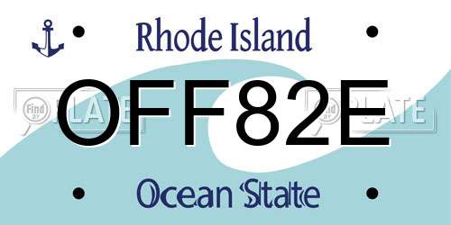 OFF82E Rhode Island License Plate