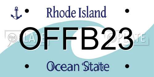 OFFB23 Rhode Island License Plate