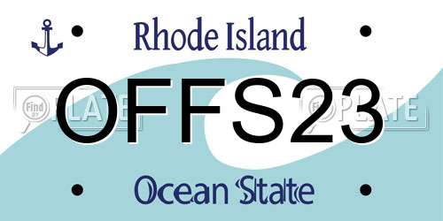 OFFS23 Rhode Island License Plate