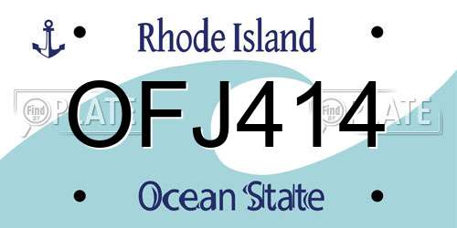 OFJ414 Rhode Island License Plate