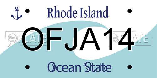 OFJA14 Rhode Island License Plate