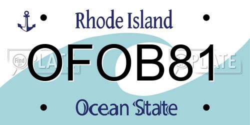 OFOB81 Rhode Island License Plate