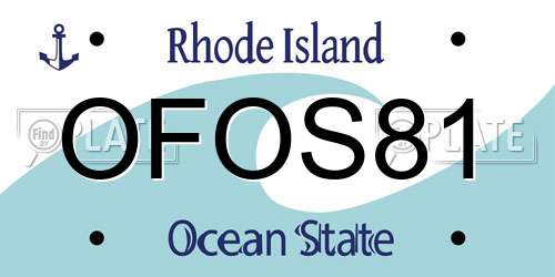 OFOS81 Rhode Island License Plate
