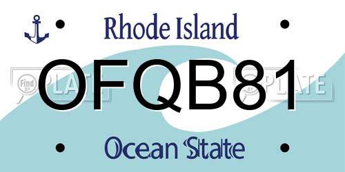 OFQB81 Rhode Island License Plate