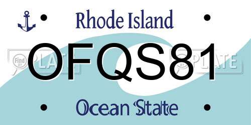 OFQS81 Rhode Island License Plate