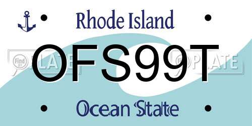 OFS99T Rhode Island License Plate