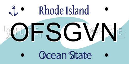 OFSGVN Rhode Island License Plate
