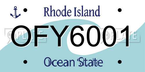 OFY6001 Rhode Island License Plate
