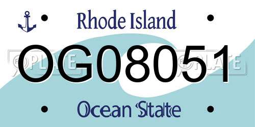 OG08051 Rhode Island License Plate