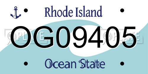 OG09405 Rhode Island License Plate