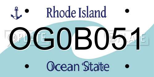 OG0B051 Rhode Island License Plate