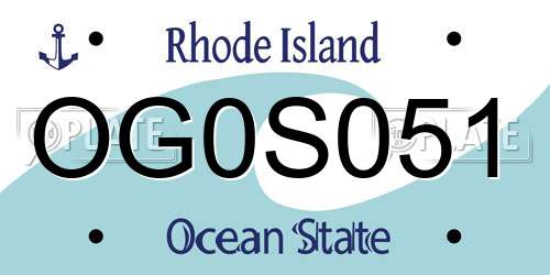 OG0S051 Rhode Island License Plate