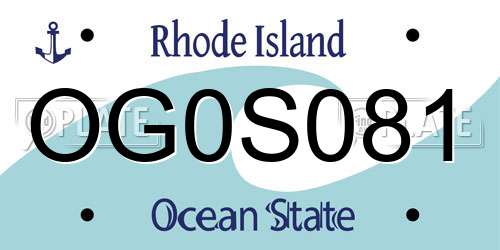 OG0S081 Rhode Island License Plate