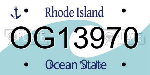 OG13970 Rhode Island License Plate